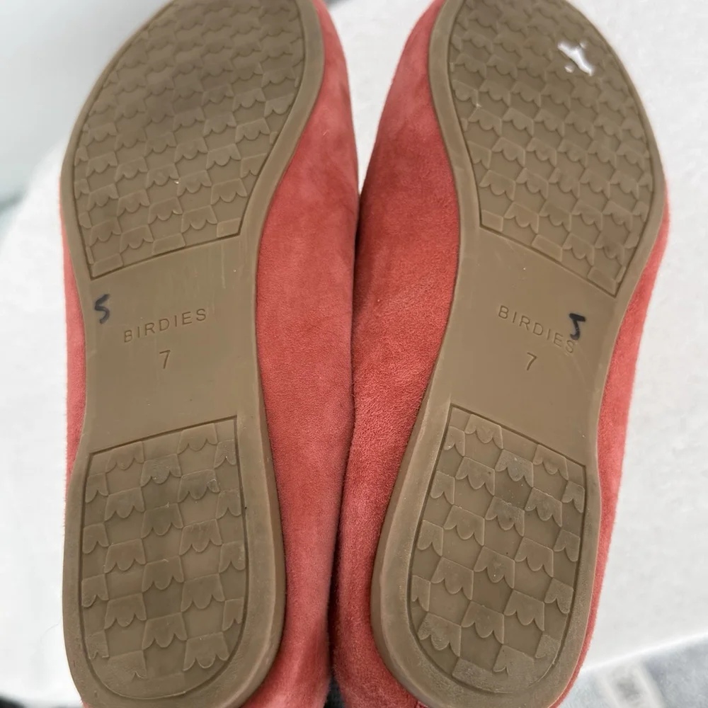 Birdies Vesper Red Suede Flat Women’s Size 7 FLAW